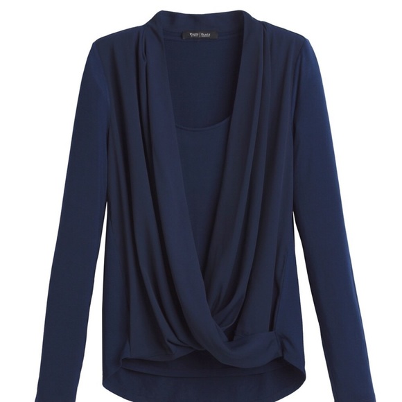 WHBM Double Layer Surplice Top -EUC Size Medium - Picture 4 of 4